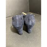 Salvatore Ferragamo Vintage Suede Mary Jane Heels Navy Blue Gold Buckle Strap 8 Photo 8