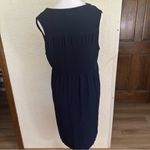 Knox Rose Womens Navy Blue Shift Dress Button Front Sleeveless V Neck Size Small Photo 5