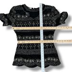 Laurence Kazar Lawrence Kazar Silk Beaded Evening Top Blouse Black Silver Medium Photo 10