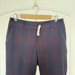 Loft ‎ Outlet Navy Red Curvy Size 8 Skinny Plaid Ankle Casual Pants NWT Photo 3