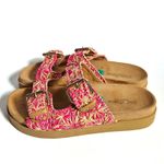 Cristina‎ Francini Pink Woven Raffia Buckle Sandals Slides Size 8 Photo 2
