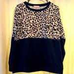 🔹4 for $30 C+D+M Navy and Leopard Lightweight Sweatshirt, size XL Blue Photo 0