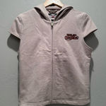Vintage 2000s Harley Davidson Beige Short Sleeve Zip Up Top Size Medium Gray Photo 0