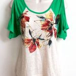 Rewind cold shoulder floral hi low short sleeve Photo 0