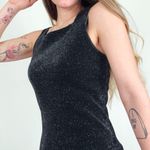 Vintage Shimmer Sleeveless Maxi Dress in Black | Size S Photo 2