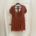 Free People Sundown Babydoll Short Mini Dress Orange Size Medium with pockets! Photo 2