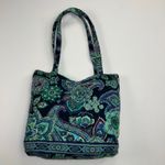 Vera Bradley  Rare Rhapsody Paisley Quilted Shoulder Bag Purse Green Blue Purple Photo 5