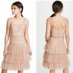 NWT Marchesa Notte Glitter Tulle Cocktail Dress in Rose Pink Gold Size 6 Photo 1