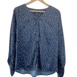 Jason Wu J Womens XXS Polka Dot Blouse Top V-Neck Blue Purple Career Classic Photo 2