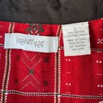 Vintage 90s Krazy Kat Red Plaid Metallic Christmas Woven Button Down Shirt Sz L Size L Photo 4