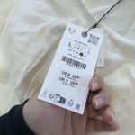 ZARA Shirt Womens Large White 100% Linen Short Sleeve Boxy Pocket Crewneck Top Photo 4