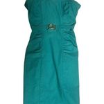 Stop Staring Xs Petra Form Teal Belted Midi 50 Pinup Dress Green Photo 0