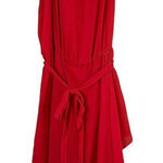 Haute Hippie NWT  Red Silk Racer Back Belted Mini Dress Handkerchief‎ Hem, Large Photo 0