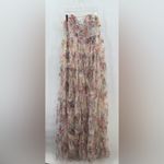 Faeriesty Ruched Bustier Ruffle Trim Hem Floral Print‎ Tube Corset Zip Dress 1xl Pink Size 1X Photo 7