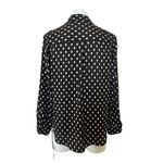 Who What Wear  Women's Black/Gold Polka Dot Button Down Blouse Size M Photo 7