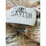 Saylor Pink Floral Clover Smocked Bodice Square Neck Peplum Blouse Photo 5