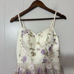 Chi Chi London Floral Embroidered Tulle Midi Dress Size 2 Purple Photo 4
