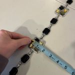 Silver Chain Link Chunky Embellished Black, Yellow Stone Wrap Belt Size Large Black Photo 6