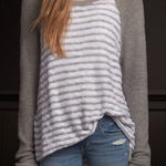 Hollister Blue-Gray Striped Shimmer & Shine Sweater Photo 0
