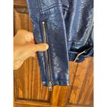 William Rast J Timberlake pebbled vegan leather moto jacket blue XS Photo 3