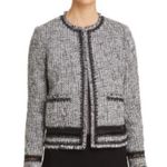 Elie Tahari Liri Black Tweed Cropped Jacket Office to Evening Size Medium Photo 0