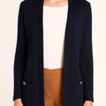 St. John Collection ST JOHN NAVY BLUE SANTANA KNIT OPEN CARDIGAN SWEATER MEDIUM Photo 0