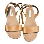 Steve Madden Steve Madden Tan Leather Ankle Strap Flat Sandals Minimalist Casual Shoes Photo 1