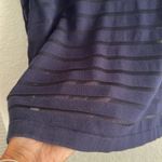 Tommy Bahama  Navy Blue Semi Sheer Pullover Boat Neck Top Tunic Photo 2