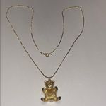 Vintage Gold Tone Teddy Bear Retro Boho Pendant Necklace Photo 2