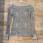 Jenni Vintage Y2K Gray Zebra Pattern Long Sleeve Top Photo 2