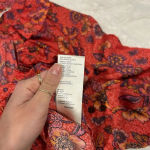 Free People Got You Floral Cinch Blouse in Ruby - M- EUC Photo 3