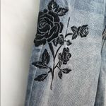 PacSun  Floral Embroidered Distressed Denim Mom Jeans Elevated Modern Style Photo 3