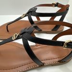 Coach NIB  Shoulder Lydia Sandals Black Leather Size 6.5B Photo 6