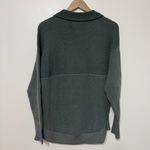 Aerie  Offline Home Stretch Quarter Zip Sweater Ribbed Green Oversized Size Small Photo 4