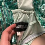 Y2K Green sequin beaded maxi mermaid prom dress size 2 Photo 2