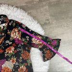 MERAKI black floral choker collar blouse. Size large. Photo 6