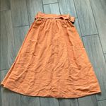 A New Day Orange A-Line Button Skirt Photo 5
