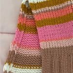 Aerie pink multicolored sunset striped slouchy chenille turtleneck sweater, XS Photo 2