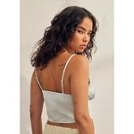 Daisy Street Urban Outfitters Satin Tie Front Cami Crop Top Women's Size XL Blue Photo 3