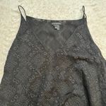 Club Monaco  Black Strappy Tank sz M Boho embroidered lace drape tank Photo 9