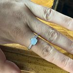 Genuine Aquamarine Sterling Silver Heart Ring Size 9 Photo 3