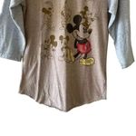 Disney Mickey Mouse Graphic Long Sleeves Tee Gray Tan Crewneck Soft SZ L # 1759 Photo 3
