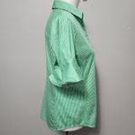 Ny&co 7th Sve NY& green white striped short sleeve button down size large Photo 1