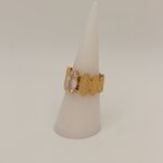 Gold adjustable ring with high quality zirconia Photo 8