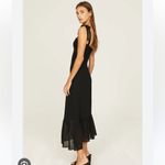 Reformation  Nikita Black Flowy Midi Dress with Bow Tie Straps Photo 1
