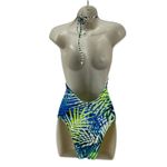 Aerie Tropical Leaf Print Plunge V Neck Lace Up One Piece Swimsuit Size S Photo 6