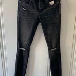 BLANK NYC The Bond Midrise Dark Gray Distressed Raw Hem Skinny Jeans Size 24 NWT Photo 0
