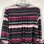 Avenue  Women's Striped Split Neck Roll Tab Sleeves Blouse Multicolor Size 22/24 Photo 7