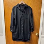 Frank & Eileen  Mary Shirtdress Famous Denim Distressed Dress Black Large Photo 9