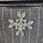 Apt. 9  Womens Shoulder Bag OS Gray Striped Rhinestone Croc Embossed Chain Handle Photo 6